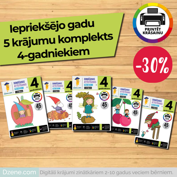 5 krājumu komplekts 4-gadniekiem