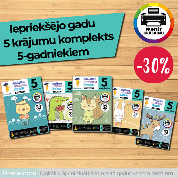 5 krājumu komplekts 5-gadniekiem