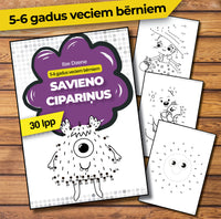 Savieno cipariņus, 5-7 gadi, 30 lpp.